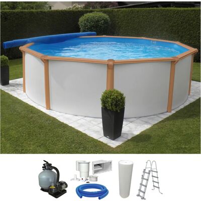 KWAD White Timber Schwimmbecken - Rund, 460cm, 132cm, 20500L KWAD White Timber Schwimmbecken - Rund, 460cm, 132cm, 20500L