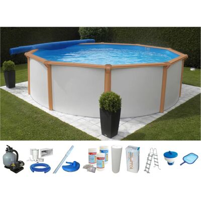 KWAD White Timber Pool - 4,6m Durchmesser, 1,32m Hoch, 20.500L KWAD White Timber Pool - 4,6m Durchmesser, 1,32m Hoch, 20.500L