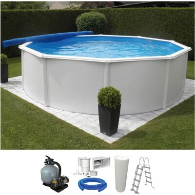 KWAD Supreme weiß - Rundpool, 460cm Ø, 132cm H, 20500l, 5-teiliges KWAD Supreme weiß - Rundpool, 460cm Ø, 132cm H, 20500l, 5-teiliges