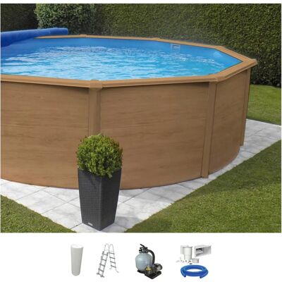 KWAD Holz Design Pool - 460cm x 132cm - 20.500L - Schwimmbecken KWAD Holz Design Pool - 460cm x 132cm - 20.500L - Schwimmbecken