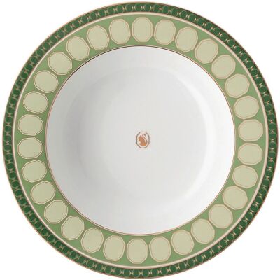 Swarovski x Rosenthal Fern Suppenteller - Porzellan - 24 cm - Geometrisches Swarovski-Oktagon-Motiv Swarovski x Rosenthal Fern Suppenteller - Porzellan - 24 cm - Geometrisches Swarovski-Oktagon-Motiv