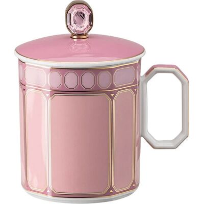 Swarovski x Rosenthal Rose Becher mit Henkel mit Deckel - Porzellan Swarovski x Rosenthal Rose Becher mit Henkel mit Deckel - Porzellan