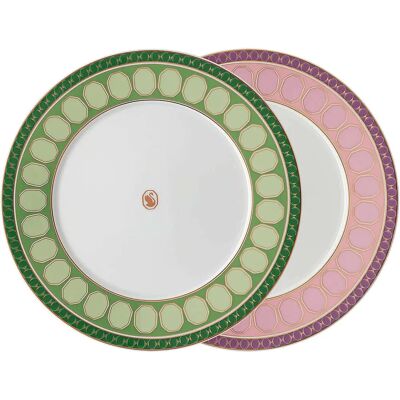 Set di 2 Piatti Colazione Swarovski x Rosenthal - Porcellana, Multicolore, Signum Set di 2 Piatti Colazione Swarovski x Rosenthal - Porcellana, Multicolore, Signum