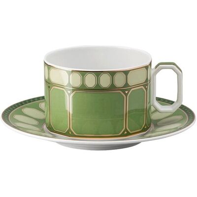 Swarovski Rosenthal Fern Teeset - Porzellan, Geometrisch, Signum Swarovski Rosenthal Fern Teeset - Porzellan, Geometrisch, Signum