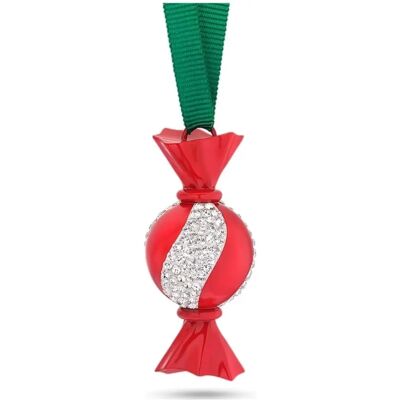 Swarovski Bianco-Rosso Cheers Dulcis Ornamento - Decorazione Swarovski Bianco-Rosso Cheers Dulcis Ornamento - Decorazione