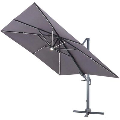 Ambia Garden Sonnenschirm - 300/300 cm - Drehbar, LED, Polyester Ambia Garden Sonnenschirm - 300/300 cm - Drehbar, LED, Polyester