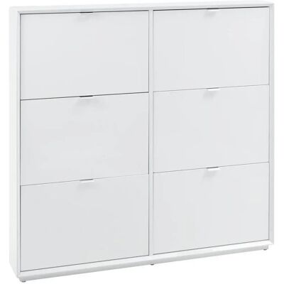 Xora Fehér magas fényű cipőtartó - 6 ajtó - 126x122x18 cm Xora Fehér magas fényű cipőtartó - 6 ajtó - 126x122x18 cm