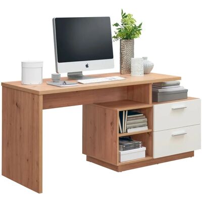 Xora Bílý Řemeslný Dub Psací Stůl - 166x75x65cm Xora Bílý Řemeslný Dub Psací Stůl - 166x75x65cm