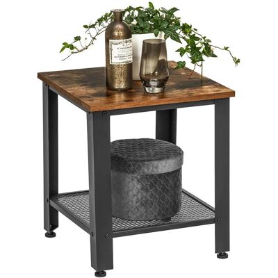 Carryhome Beistelltisch - Walnuss, Metall & Holz - Nachttisch Carryhome Beistelltisch - Walnuss, Metall & Holz - Nachttisch