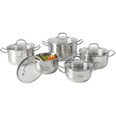 Homeware Profession. Konyhai edénykészlet - Ezüst, 5 részes, rozsdamentes acél Homeware Profession. Konyhai edénykészlet - Ezüst, 5 részes, rozsdamentes acél
