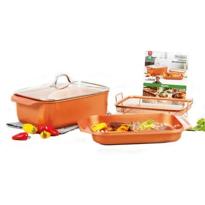 Livington Copperline WonderCooker - Topf - Bräter - Dampfgarer - Braten - Rot Livington Copperline WonderCooker - Topf - Bräter - Dampfgarer - Braten - Rot