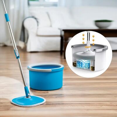 Livington Clean Water Spin Mop - Water Spin Mop Set, Blauw Livington Clean Water Spin Mop - Water Spin Mop Set, Blauw