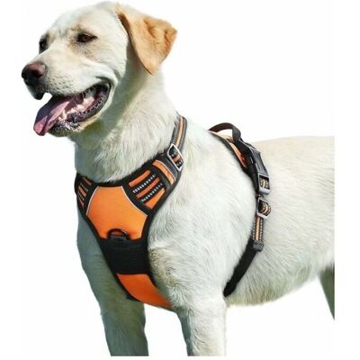 CYSLMUK Orange Hundegeschirr - Verstellbar, Reflektierend, Atmungsaktiv CYSLMUK Orange Hundegeschirr - Verstellbar, Reflektierend, Atmungsaktiv