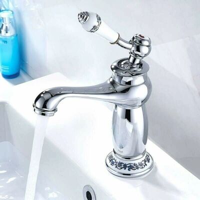 Cyslmuk Brass Ceramic Retro Sink Faucet - Hot Cold Water Mixer Cyslmuk Brass Ceramic Retro Sink Faucet - Hot Cold Water Mixer