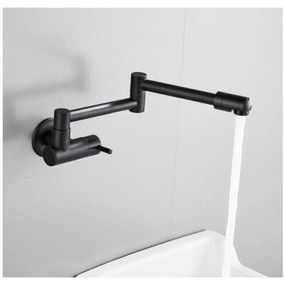 Cyslmuk Wall-Mounted Brass Kitchen Faucet - Foldable & Telescopic - Cold Water Only Cyslmuk Wall-Mounted Brass Kitchen Faucet - Foldable & Telescopic - Cold Water Only