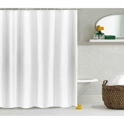 CYSLMUK Polyester Duschvorhang - 180x200cm - Weiß - Duschvorhang CYSLMUK Polyester Duschvorhang - 180x200cm - Weiß - Duschvorhang