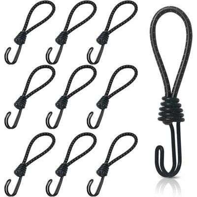 CYSLMUK - Elastic Cord Set - 10 pcs - Spiral hooks - Elastic cord with hooks CYSLMUK - Elastic Cord Set - 10 pcs - Spiral hooks - Elastic cord with hooks