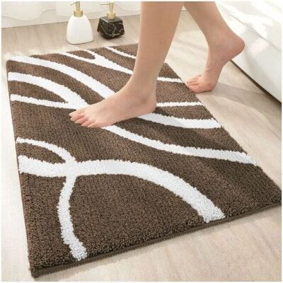 CYSLMUK - MicrofiberNonSlipBathMat - Brown - Bath Mat CYSLMUK - MicrofiberNonSlipBathMat - Brown - Bath Mat