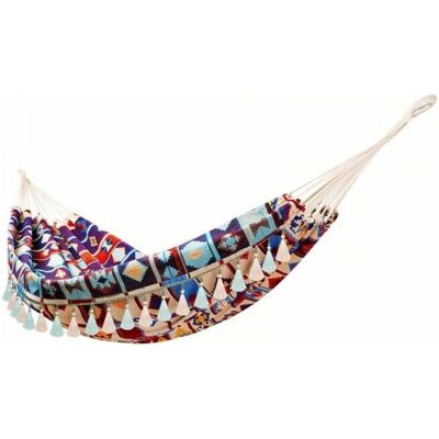 Cyslmuk - Hammock - Jacquard Fabric - Macramé Fringe - Hammock Cyslmuk - Hammock - Jacquard Fabric - Macramé Fringe - Hammock