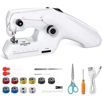 Cyslmuk - Twin-Thread Portable - White - Sewing Machine Cyslmuk - Twin-Thread Portable - White - Sewing Machine
