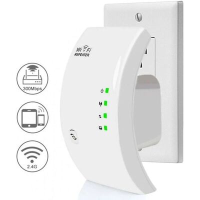 CYSLMUK WiFi Repeater 300Mbps Up to 200m2 Coverage - White CYSLMUK WiFi Repeater 300Mbps Up to 200m2 Coverage - White