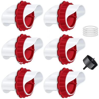CYSLMUK - 6pc gravity feeder - Red - PP - Chicken feeder kit CYSLMUK - 6pc gravity feeder - Red - PP - Chicken feeder kit