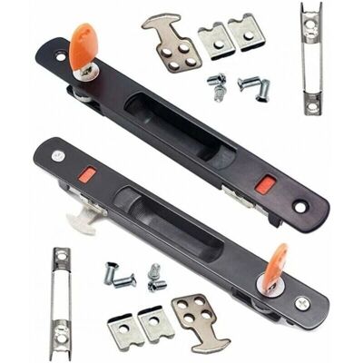CYSLMUK Juego de asas para puerta corredera de vidrio - Negro - Hierro forjado - Empotrado - Juego de asas para puerta CYSLMUK Juego de asas para puerta corredera de vidrio - Negro - Hierro forjado - Empotrado - Juego de asas para puerta