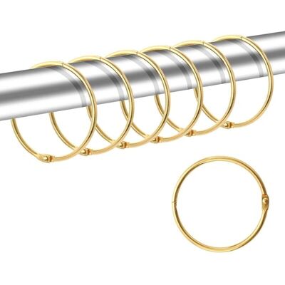 CYSLMUK - 24pc rustproof rings - Black - 0.8-1.25in - Shower curtain rings CYSLMUK - 24pc rustproof rings - Black - 0.8-1.25in - Shower curtain rings