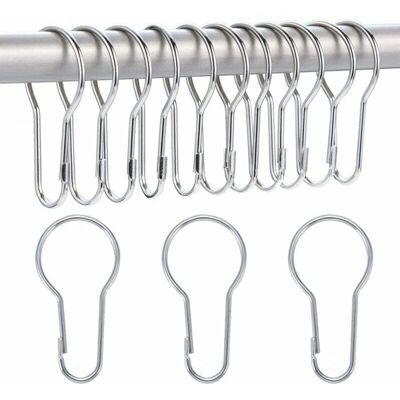 CYSLMUK - Shower Curtain Hooks - 2 mm - 6.8 x 3.5 cm - Shower Curtain Hooks CYSLMUK - Shower Curtain Hooks - 2 mm - 6.8 x 3.5 cm - Shower Curtain Hooks
