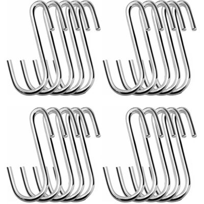 CYSLMUK - S Hooks - 20pc - Silver - S-shaped hooks CYSLMUK - S Hooks - 20pc - Silver - S-shaped hooks