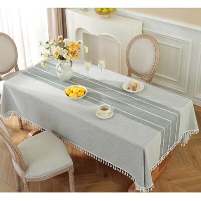 CYSLMUK - Cotton-Linen Tablecloth - Gray - 110x110 cm - Tablecloth CYSLMUK - Cotton-Linen Tablecloth - Gray - 110x110 cm - Tablecloth