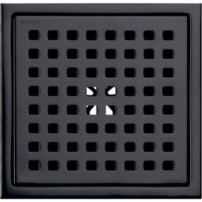 Cyslmuk - 6in Square Matte Black Drain - Removable Grate Cyslmuk - 6in Square Matte Black Drain - Removable Grate