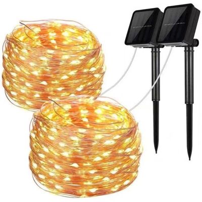 CYSLMUK - 2 luci solari a catena - 100 LED - Guirnalda CYSLMUK - 2 luci solari a catena - 100 LED - Guirnalda