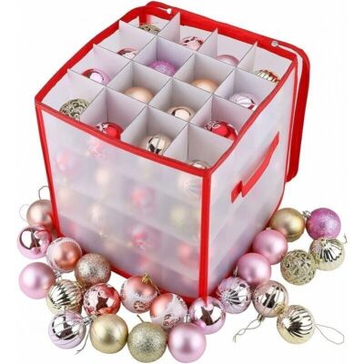 CYSLMUK - Scatola portaoggetti palline Natale 64 scomparti - 30x30x30 cm - Storage Box CYSLMUK - Scatola portaoggetti palline Natale 64 scomparti - 30x30x30 cm - Storage Box