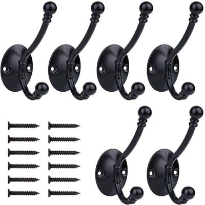 CYSLMUK - 6-hook - Retro-style - Black - Wall Hook CYSLMUK - 6-hook - Retro-style - Black - Wall Hook