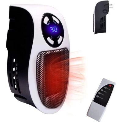 CYSLMUK - Mini Ceramic Heater 500W - White - Remote - Heater CYSLMUK - Mini Ceramic Heater 500W - White - Remote - Heater