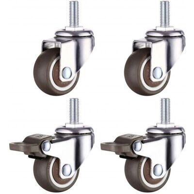 CYSLMUK - 4-wheel casters - 38mm - M8x20 - Casters CYSLMUK - 4-wheel casters - 38mm - M8x20 - Casters