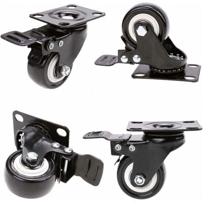 CYSLMUK - 50mm Giratoria con freno - Caucho - Ruedas giratorias CYSLMUK - 50mm Giratoria con freno - Caucho - Ruedas giratorias