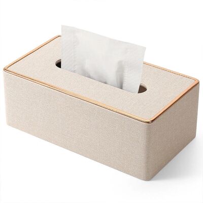 CYSLMUK - Porta fazzoletti rettangolare in pelle PU beige - Tissue box holder CYSLMUK - Porta fazzoletti rettangolare in pelle PU beige - Tissue box holder