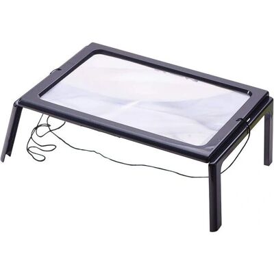 CYSLMUK - Lente d'ingrandimento 3x LED A4 - 4 LED Rettangolare - Magnifying Glass CYSLMUK - Lente d'ingrandimento 3x LED A4 - 4 LED Rettangolare - Magnifying Glass