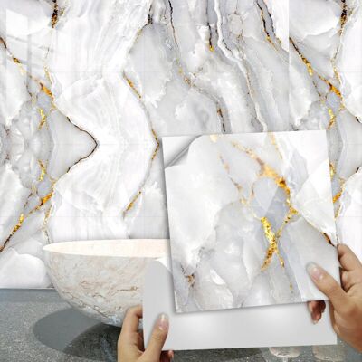 Cyslmuk - 30x30 Gold Marble - Kitchen - Tiles - Tile stickers Cyslmuk - 30x30 Gold Marble - Kitchen - Tiles - Tile stickers