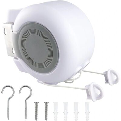 Cyslmuk - Retractable Clothes Dryer - 13 m, Wall-Mounted Cyslmuk - Retractable Clothes Dryer - 13 m, Wall-Mounted