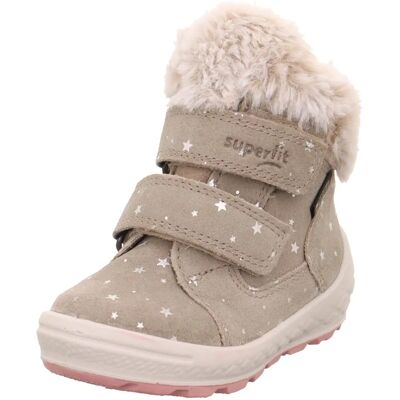 Superfit Groovy Tekstylny Velur Beżowy - Zimowe Buty dla Niemowląt Superfit Groovy Tekstylny Velur Beżowy - Zimowe Buty dla Niemowląt