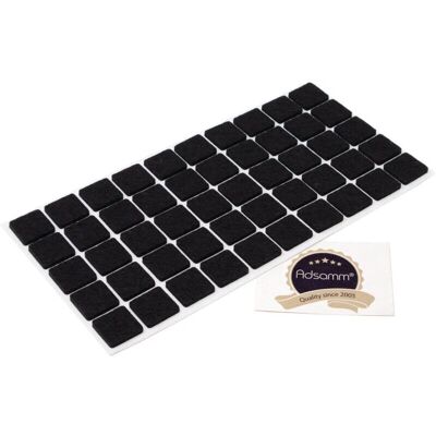 ADSAMM - 50x20mm vierkant pad - Zwart - 3.5mm - Viltkussentjes ADSAMM - 50x20mm vierkant pad - Zwart - 3.5mm - Viltkussentjes