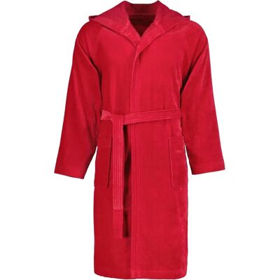 VOSSEN Texas Unisex Baumwoll Velours Bademantel - Rot - XL - Bademantel VOSSEN Texas Unisex Baumwoll Velours Bademantel - Rot - XL - Bademantel