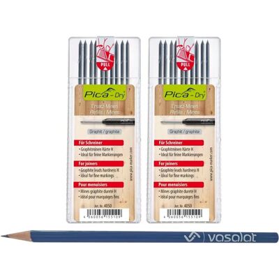 Vasalat Pica Dry Minen Set - 20 Ersatzminen, Härte H für Holz Vasalat Pica Dry Minen Set - 20 Ersatzminen, Härte H für Holz