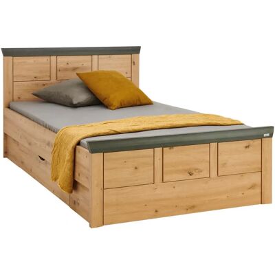 Hom`in Eichenbett 120/200cm Dunkelgrau - Bett Hom`in Eichenbett 120/200cm Dunkelgrau - Bett