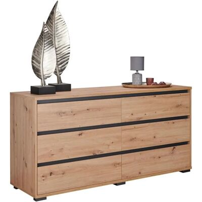 Carryhome - 160/79/48 cm - Anthrazit - Eiche - Schrank Carryhome - 160/79/48 cm - Anthrazit - Eiche - Schrank