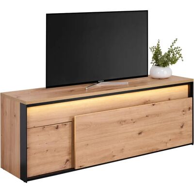 Hom`In Fekete TV-állvány - 155x55x41cm - Modern LED-világítás Hom`In Fekete TV-állvány - 155x55x41cm - Modern LED-világítás