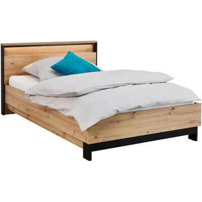 Voleo Ágy 120/200cm Fekete Mesterfaanyag LED-fejtámla Voleo Ágy 120/200cm Fekete Mesterfaanyag LED-fejtámla